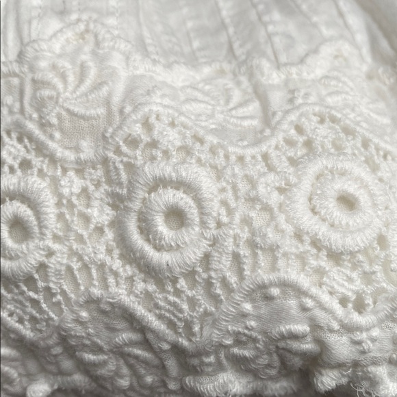 NWT Loveshackfancy Cinnamon Pintucked Lace Inset Mini Dress white size 00 - Picture 6 of 14